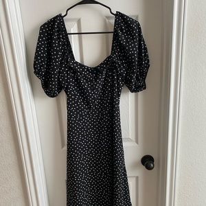 Boohoo Polka Dot Midi Dress